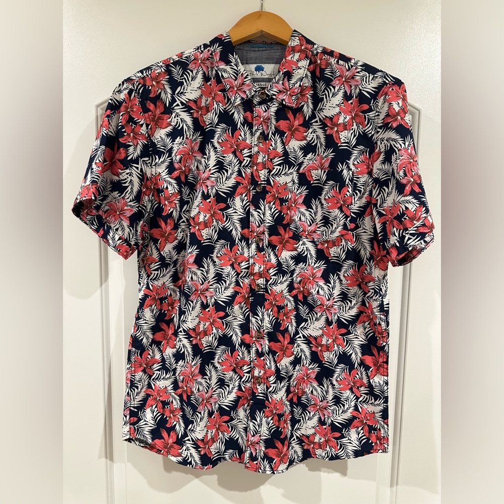 Park West Tropical Print Shirt, Size Large